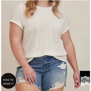 NWT Torrid White Multi Stripe Mix Tee Sz 3 (22-24)